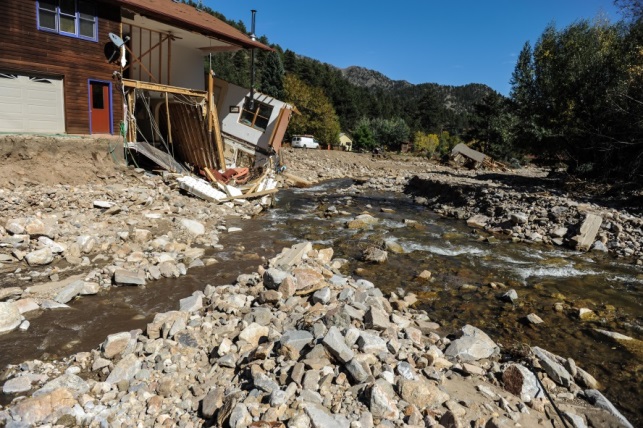 Aftermath of 2013 flood in Jamestown, CO. Source - Michael Rieger, FEMA