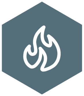 DOLA hazard icon of a fire