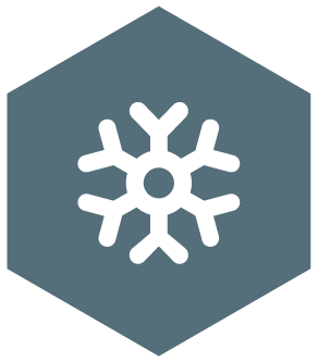 DOLA hazard icon of a snowflake